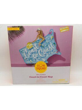 Sun Squad Inflatable Coast-To-Coast Map Float 53" Long Ages 8+ Approx. 65"x47"x7